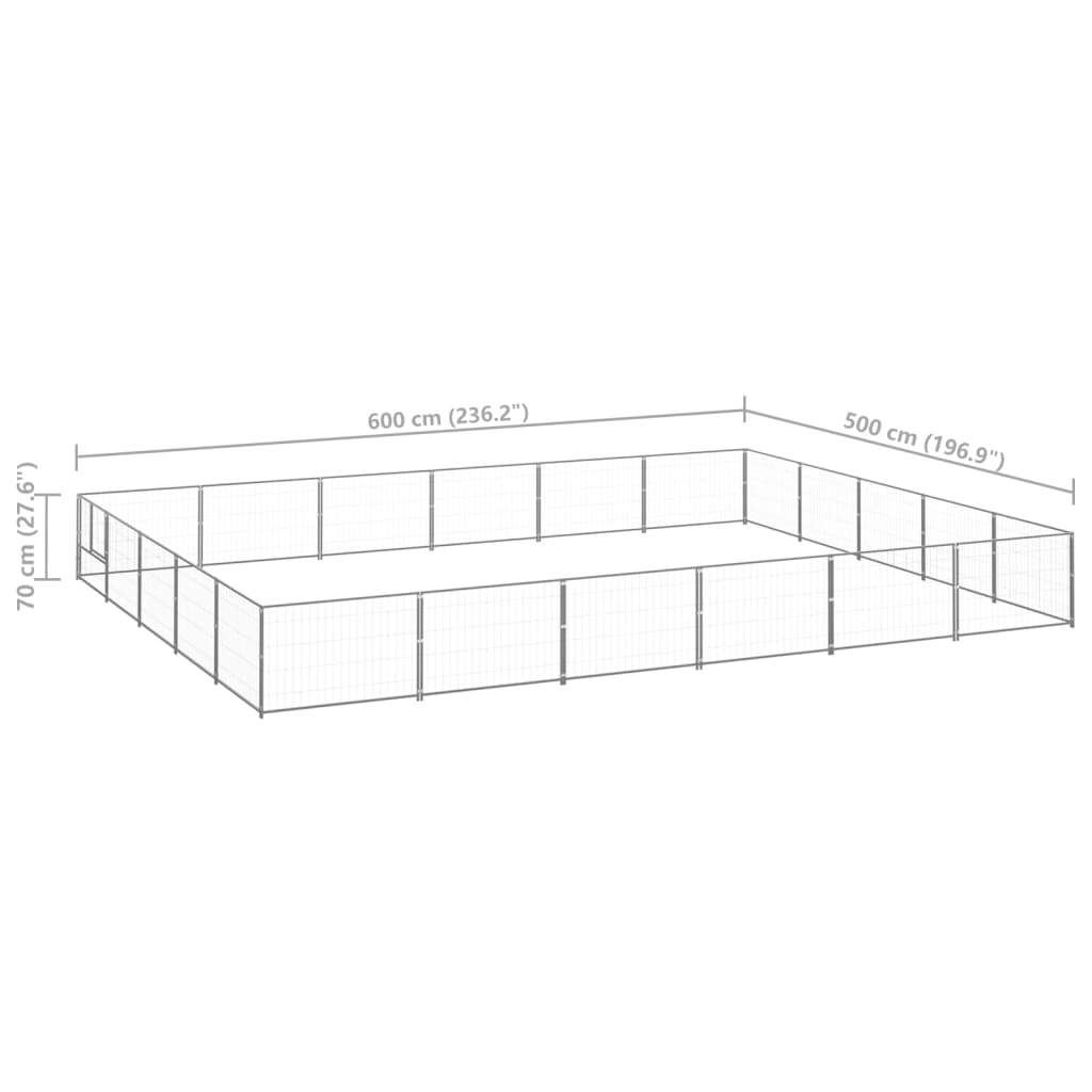 Dog Kennel Silver 322.9 ft² Steel