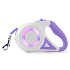 16FT Retractable Dog Leash Extendable Pet Leash Dog Walking Leash with Flashlight RGB Light 2 Rolls of Waste Bags Dispenser Fit for 66-110lbs
