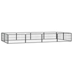 12-Panel Dog Playpen Black 39.4"x19.7" Powder-coated Steel