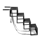 Foldable Metal Dog Steps for Large Dogs, 4-Level Non-Slip Pet Stair Ramp for Cars and SUV, High Beds, Trucks, Black