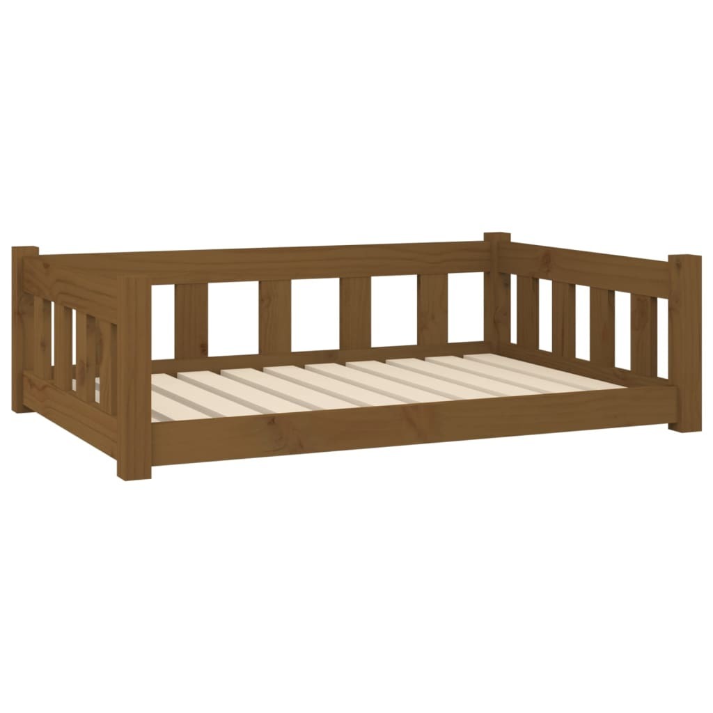 Dog Bed Honey Brown 37.6"x25.8"x11" Solid Wood Pine