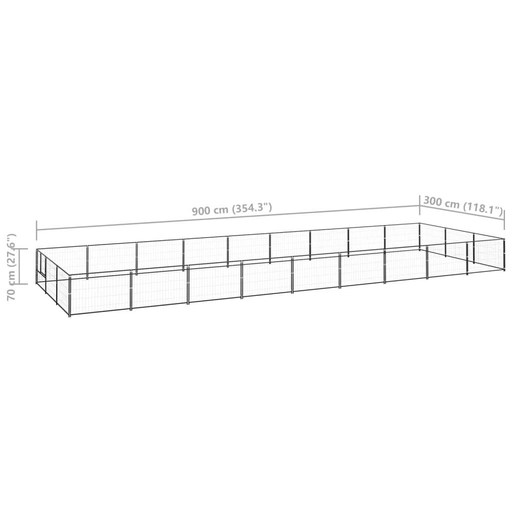 Dog Kennel Black 290.6 ft² Steel