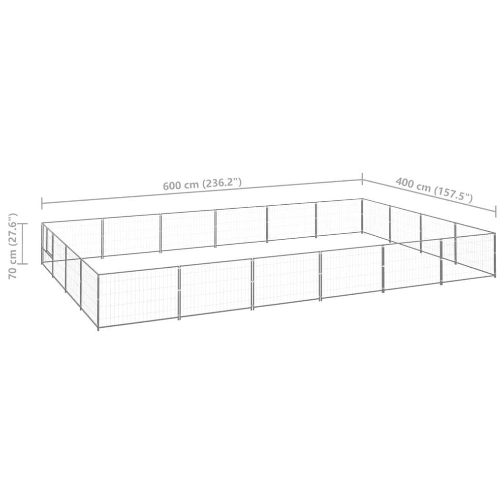 Dog Kennel Silver 258.3 ft² Steel