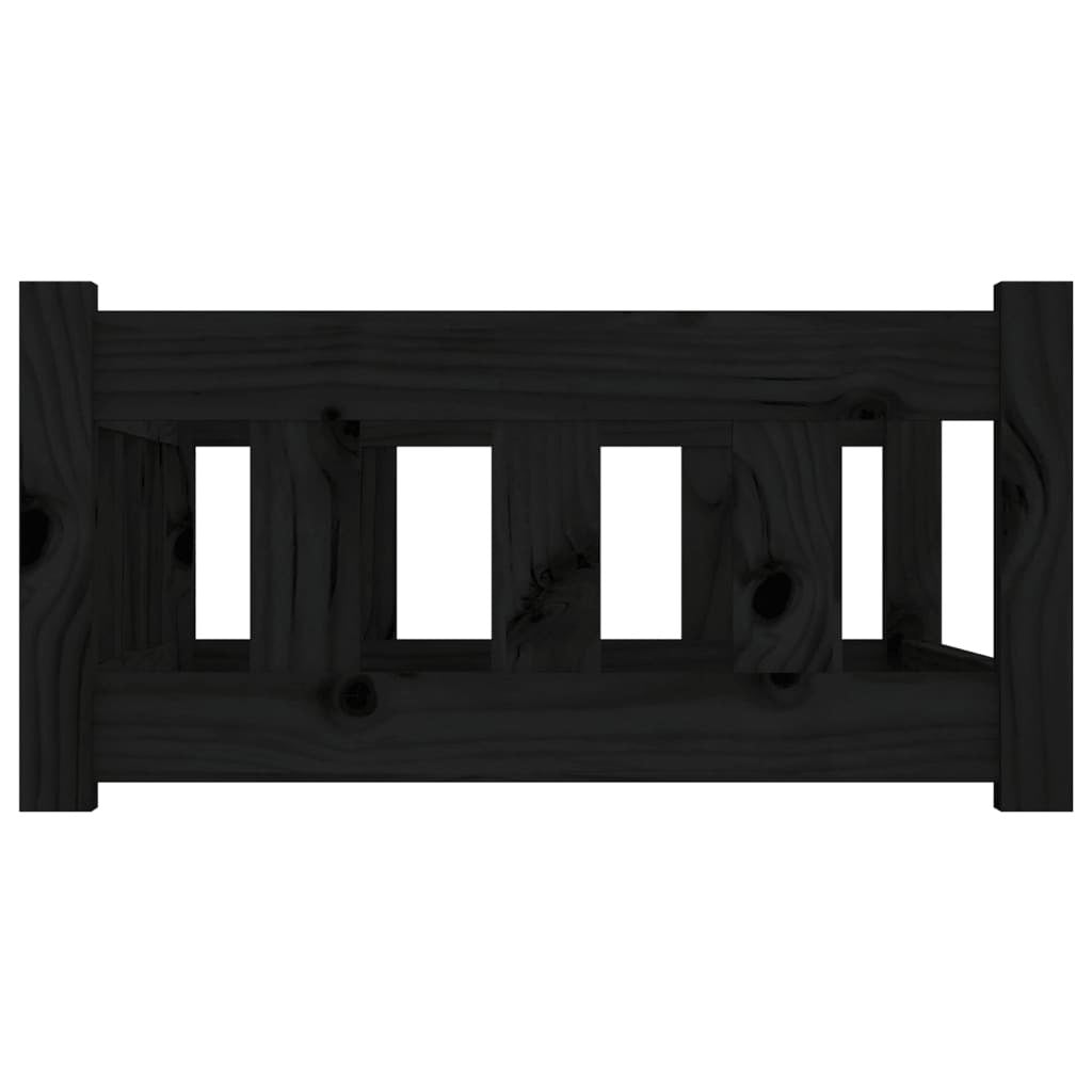Dog Bed Black 29.7"x21.9"x11" Solid Wood Pine