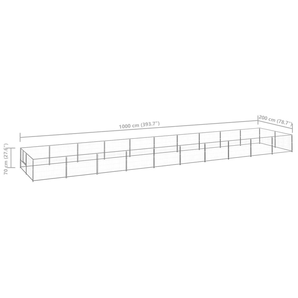Dog Kennel Silver 215.3 ft² Steel