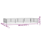 12-Panel Dog Playpen Black 39.4"x19.7" Powder-coated Steel