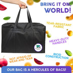 Blaсk Insulated Shopping Bags 16' x 13' x 9' Insulated Grocery Bag Pack of 2 Insulated Food Delivery Bag 16x13x9 Heavy Duty Insulated Bag for Grocery Shopping; Insulated Bags for Food Delivery