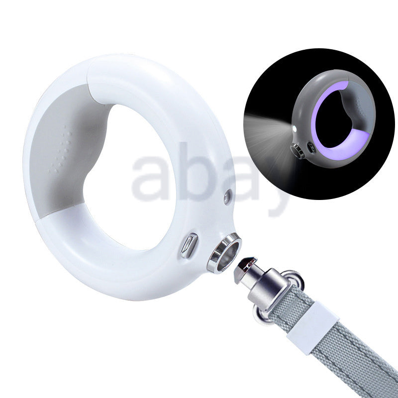 Colorful Glow Automatic Retractable Dog Leash Wrist Ring Leads Led Light Trash Bag Nylon Pet Walking Durable Rope Tow Retractor