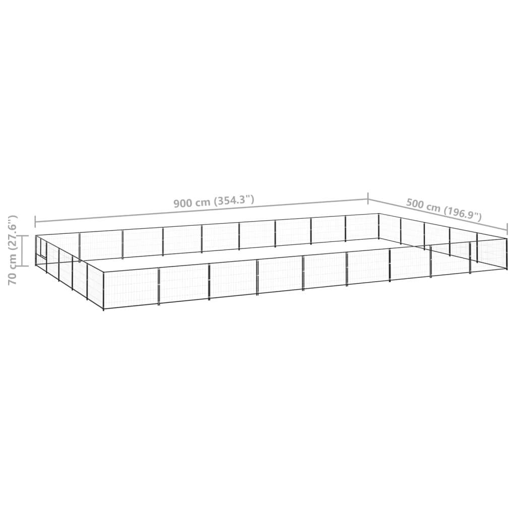 Dog Kennel Black 484.4 ft² Steel
