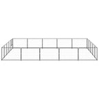 Dog Kennel Black 269.1 ft² Steel