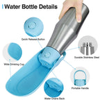 25OZ Portable Dog Water Bottle Foldable Stainless Steel Water Dispenser Leak-Proof Design for Dog Walking Traveling Hiking Outdoor Activities