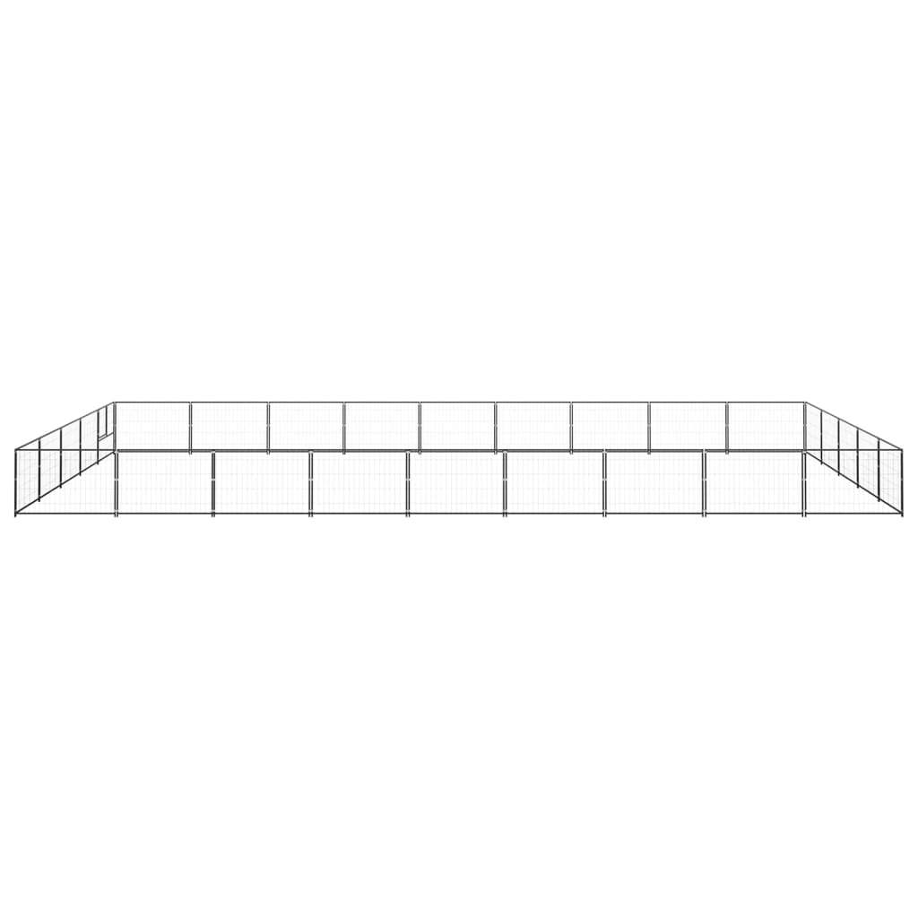 Dog Kennel Black 484.4 ft² Steel
