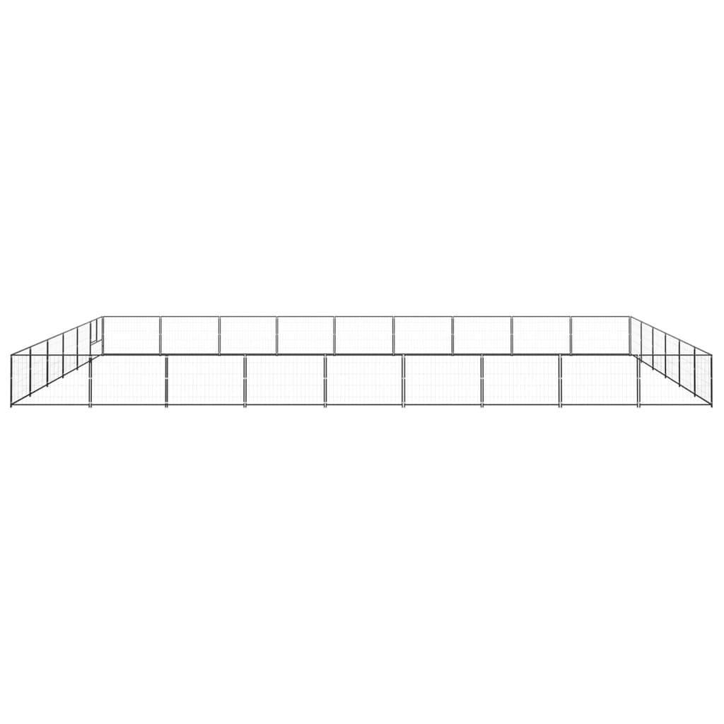 Dog Kennel Black 581.3 ft² Steel