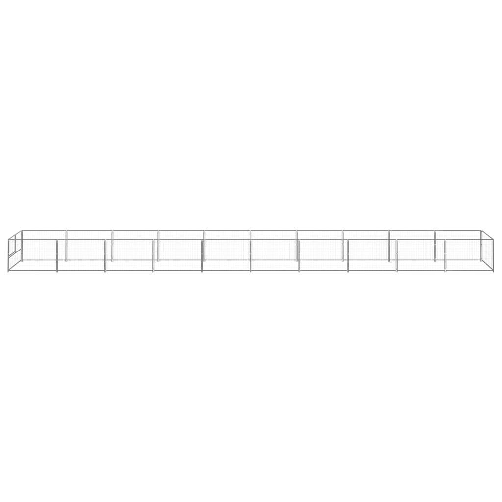 Dog Kennel Silver 107.6 ft² Steel