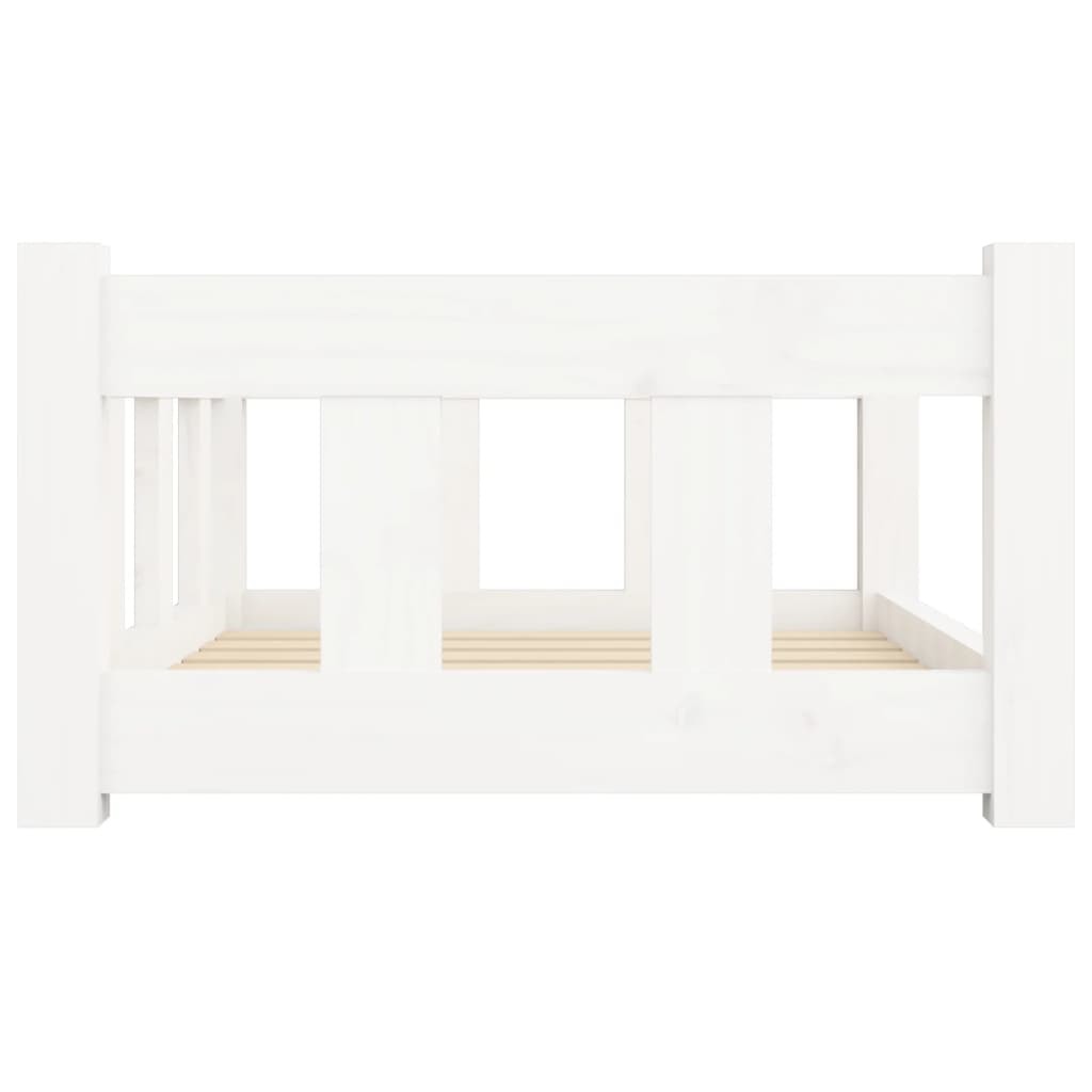 Dog Bed White 25.8"x19.9"x11" Solid Wood Pine
