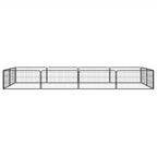 12-Panel Dog Playpen Black 39.4"x19.7" Powder-coated Steel