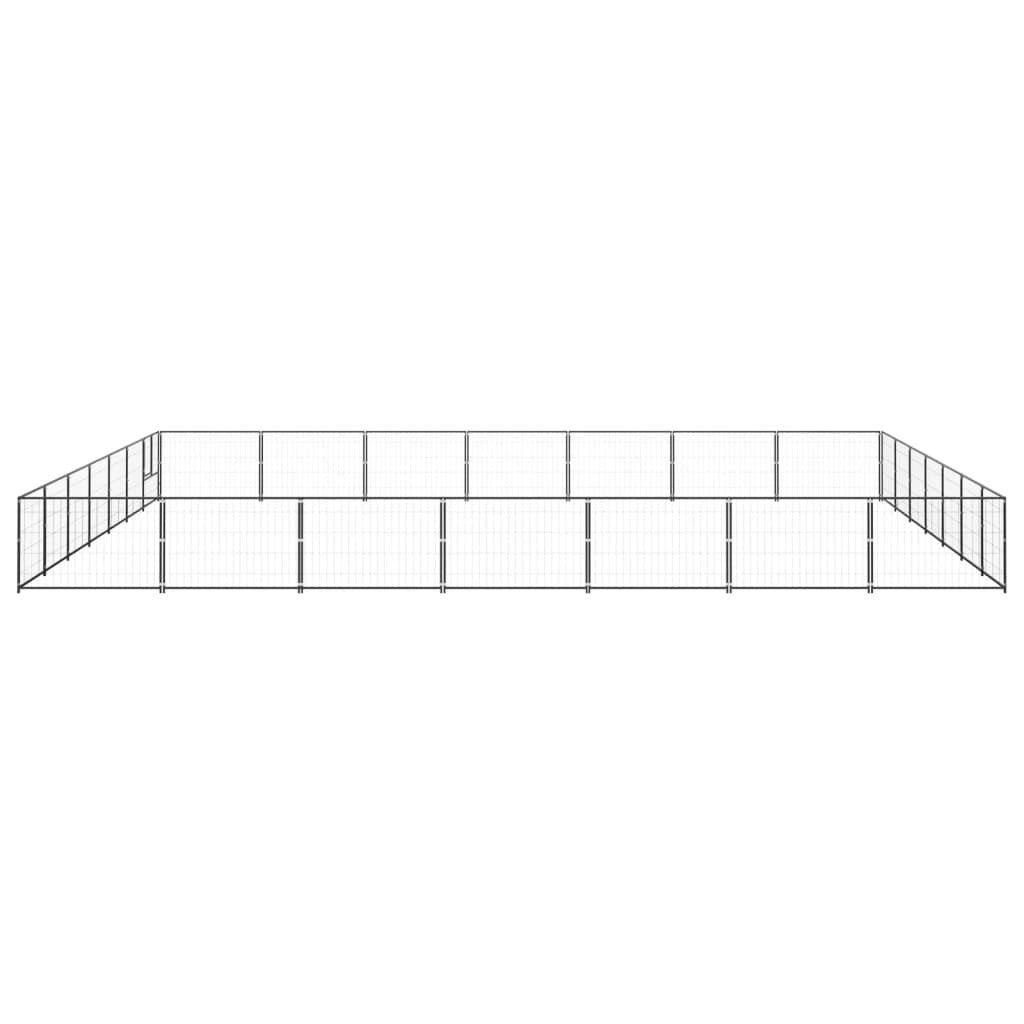Dog Kennel Black 527.4 ft² Steel
