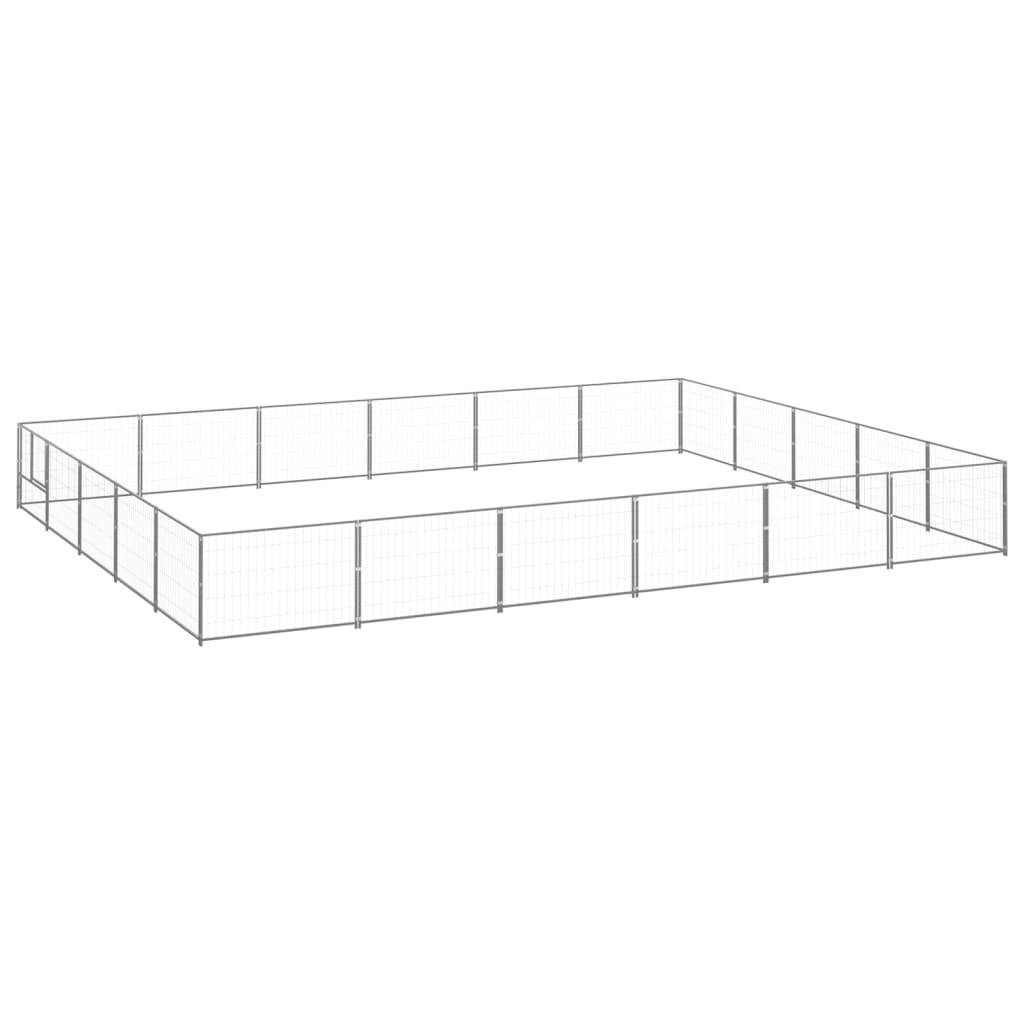 Dog Kennel Silver 322.9 ft² Steel