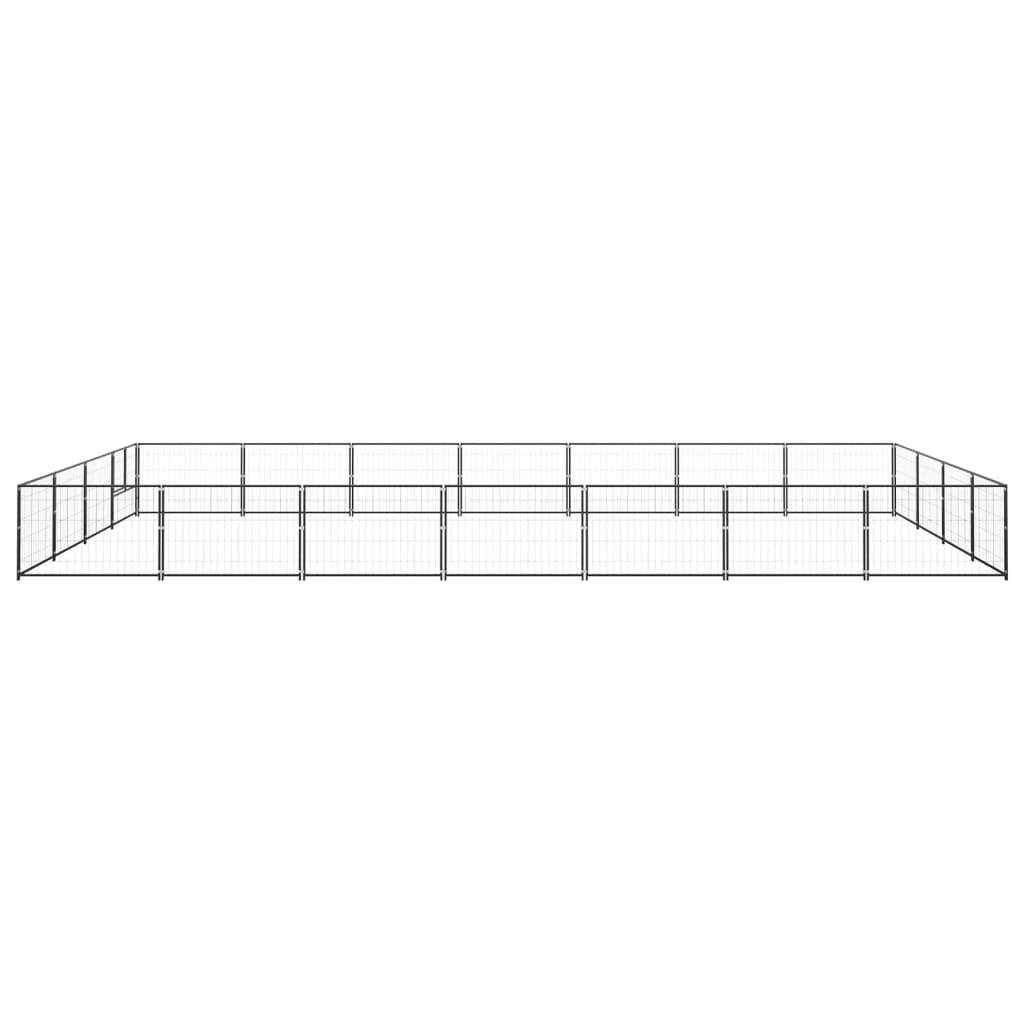 Dog Kennel Black 301.4 ft² Steel