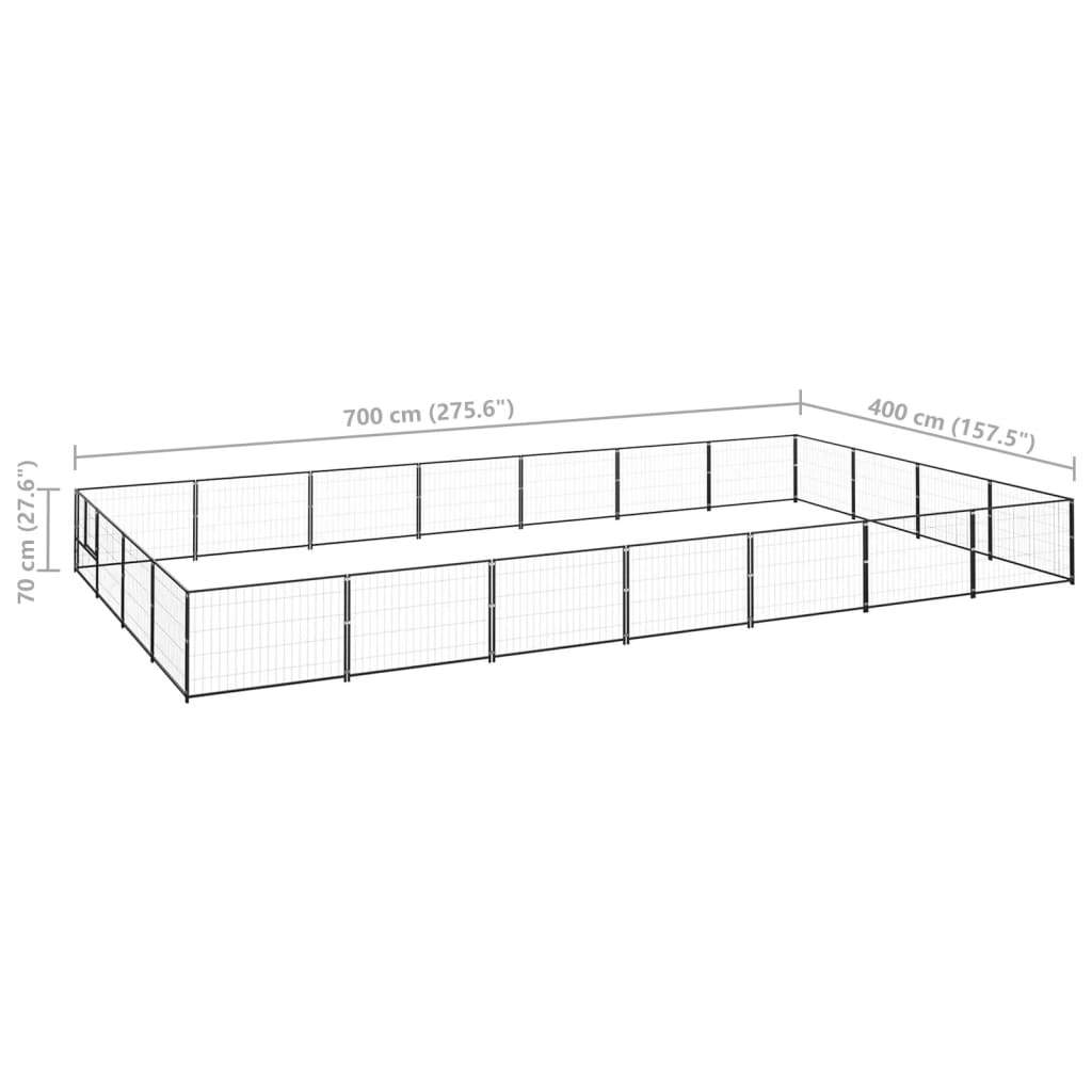 Dog Kennel Black 301.4 ft² Steel